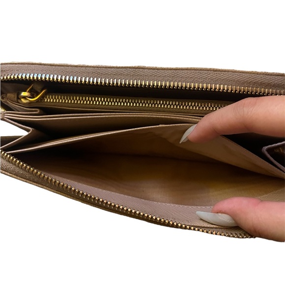 Prada Cipria Saffiano Triangle Long Zip Wallet - Picture 5 of 12